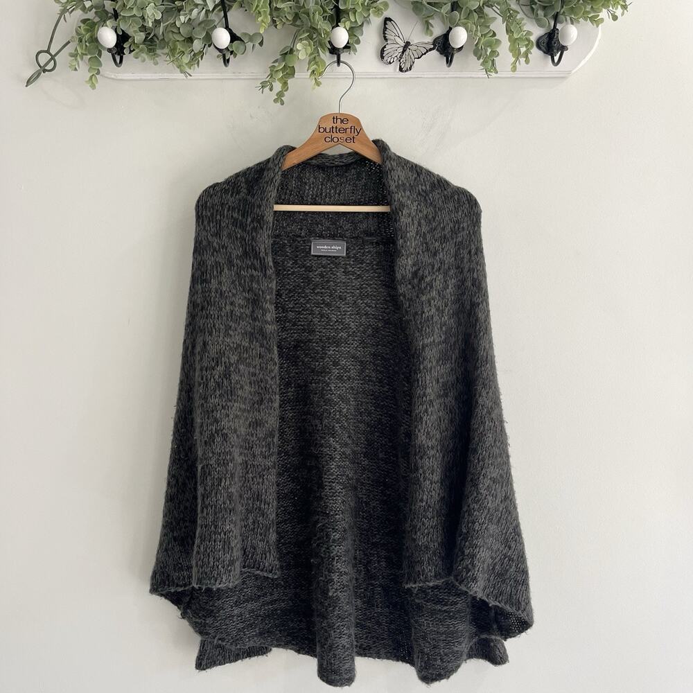 Wooden Ships Paola Buendia Open Front Cardigan Sweater Women S/M Mohair Wool